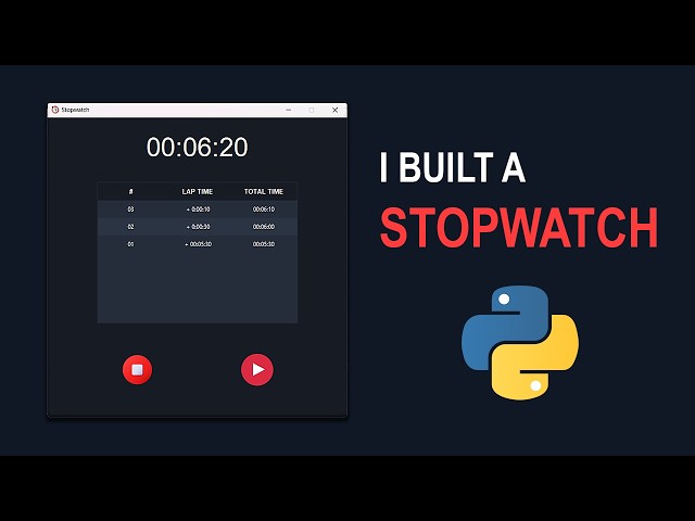 Python Tkinter Stopwatch | Full Demo (Start, Pause, Stop & Lap Times) + Source Code