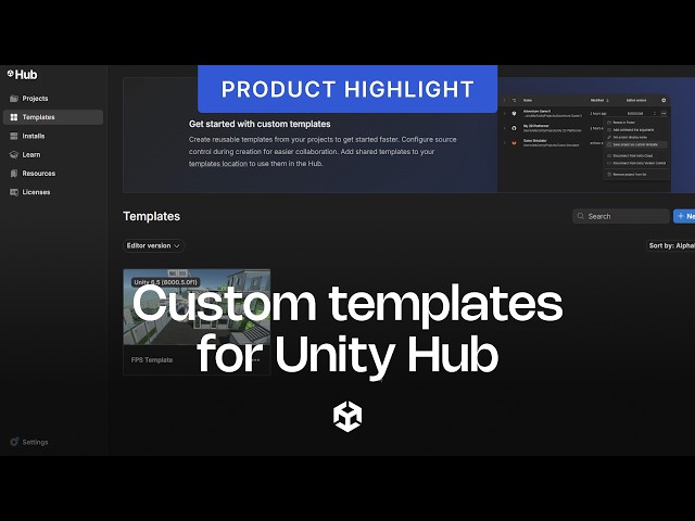 Create your own custom templates for the Unity Hub