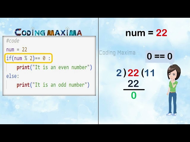 Even or Odd in python | python | English | 1080P HD | Coding Maxima | basic problems of python