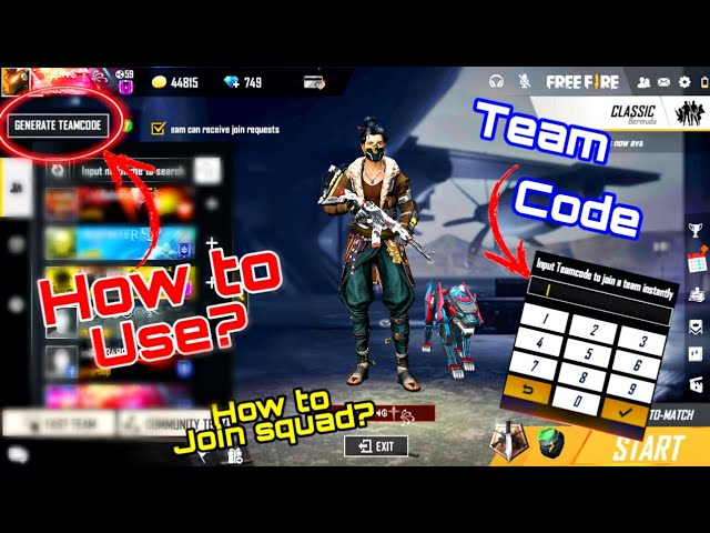 How to use teamcode in free fire | How to join squad using team code | Gaming bytes