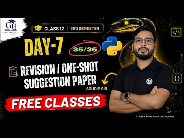 Start your 35/35 Preparation! 🔥 Class 12 Python ONE SHOT + Suggestion | Day 7 | WBCHSE