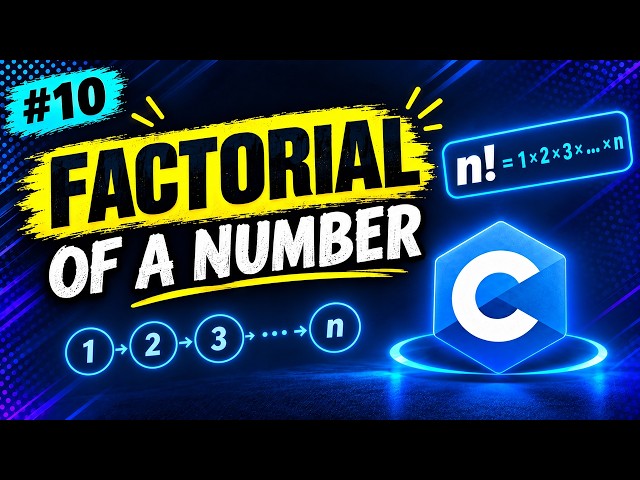 Factorial of a Number in C Using Loop | #10