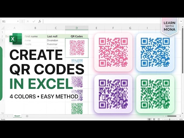 How to Create QR Codes in Excel | Excel QR Code Tutorial