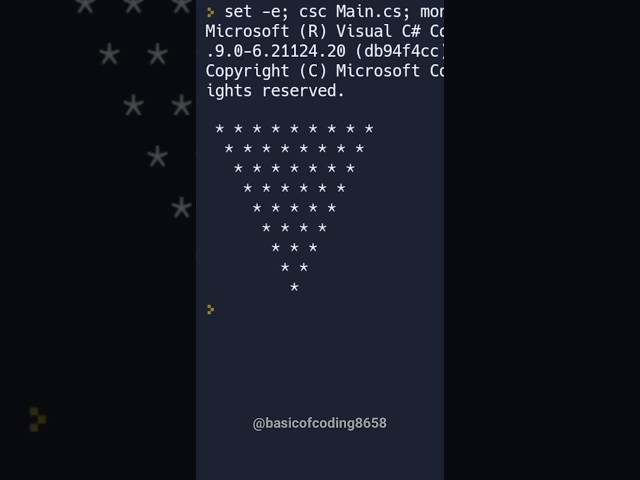 07-Triangle pettern using nested for loop in C#॥ Nested For Loop #basicofcoding#coding#csharp#shorts