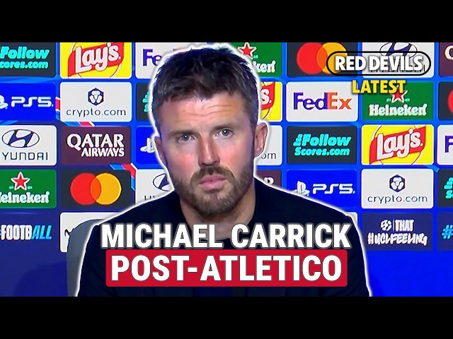 Michael Carrick on Martinez and Yoro red card | Atletico Madrid 2-0 Man Utd | Champions League