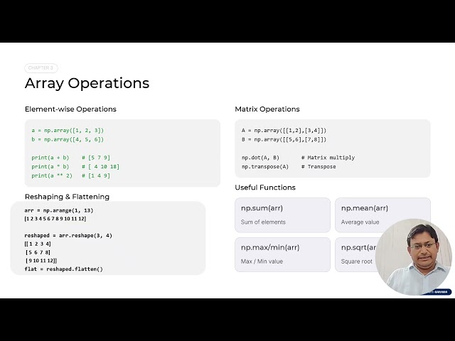 NumPy Arrays in Python advance pedagogy