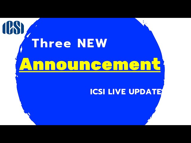 Big Announcements from ICSI LIVE UPDATE | #Rajpicz