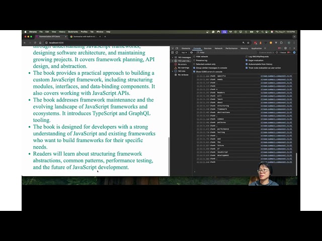 Streaming responses of the Summarization API in Angular
