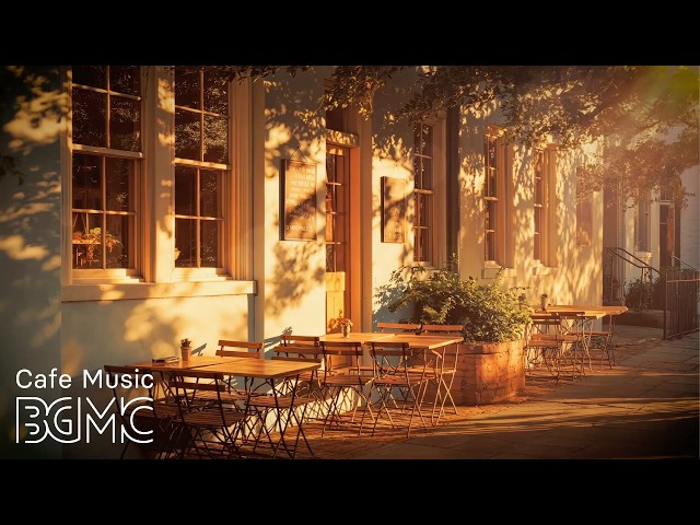 Sunlit Terrace Cafe Jazz ☕ Golden Hour Outdoor Coffee Music — Slow Jazz & Bossa Nova for Spring Work