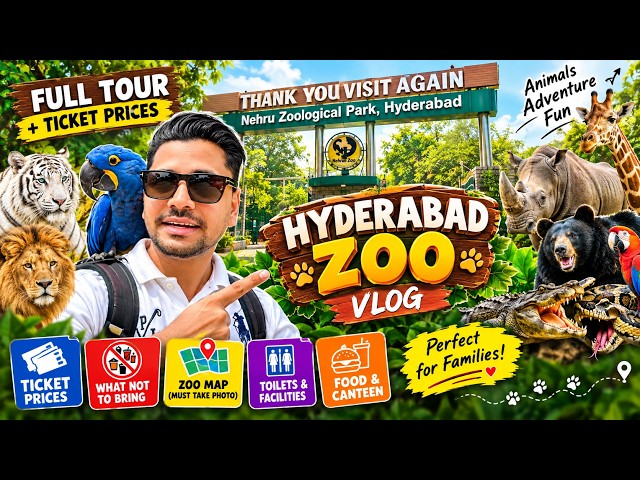 Hyderabad Zoo Full Tour 🦁 | Nehru Zoological Park Hyderabad | Ticket Price, Safari & Animals