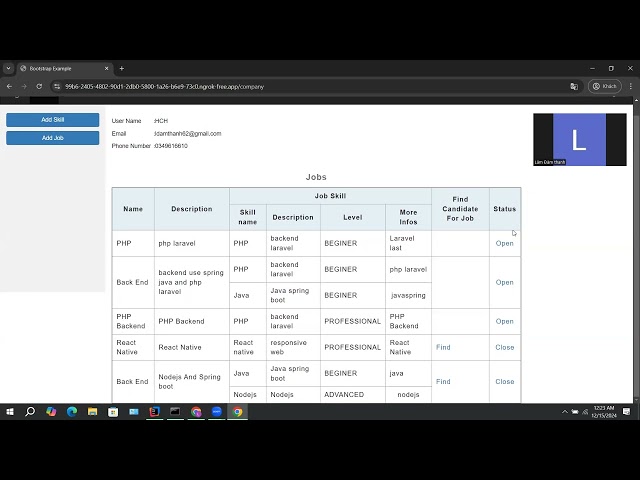 Demo Project Website tuyển dụng