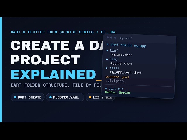 Dart Tutorial for Absolute Beginners 2026 | Create Your First Dart Project (Ep.4)