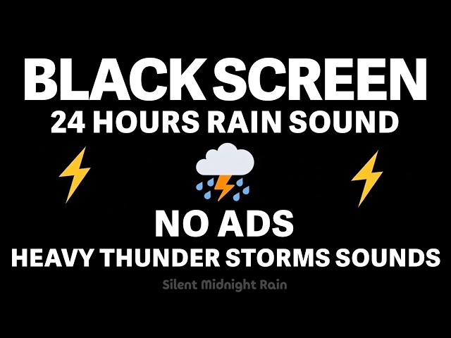 🔴 Heavy Rain and Thunder Sounds for Sleeping - Black Screen | Perfect Thunderstorm for Rest, Live