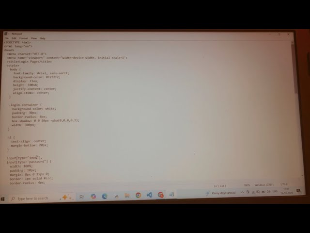 HTML and css how to creat in login page  