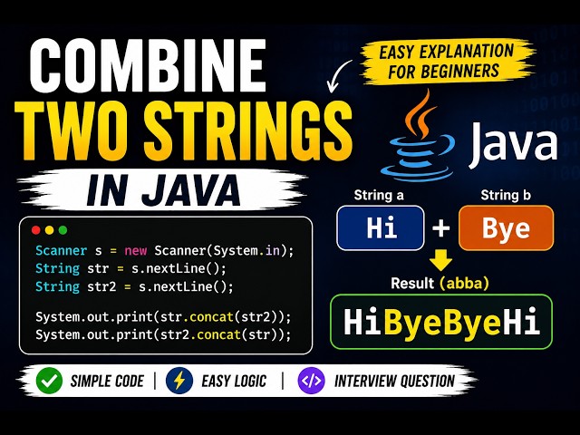 Java Program to Combine Two Strings | abba Pattern String Problem