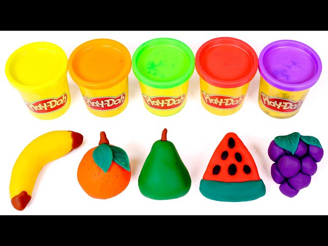 FRUTAS de Play Doh de Colores 🍌🍉🌈 Manualidades para niños
