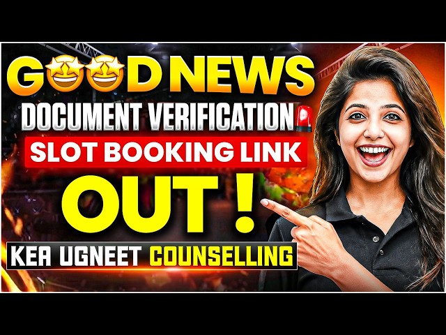 🚨 KEA UGNEET 2026 Slot Booking Link OUT! | How to Book Document Verification Slot |  Jasmine Ma'am