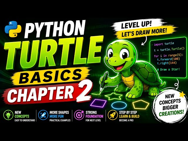 Python Turtle Chapter 2 🔥 Shapes Banana Sikho | Easy Coding Tutorial for Beginners (Hindi)#python 