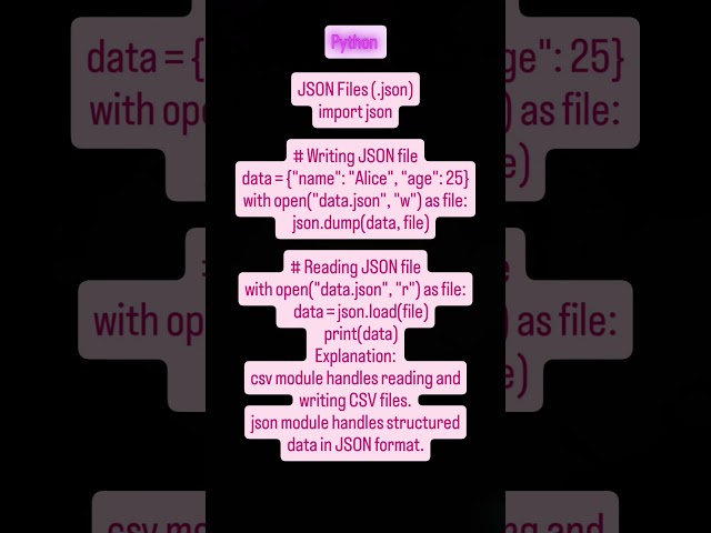 "Python JSON Handling 🐍 | Read & Write JSON Files Easily"