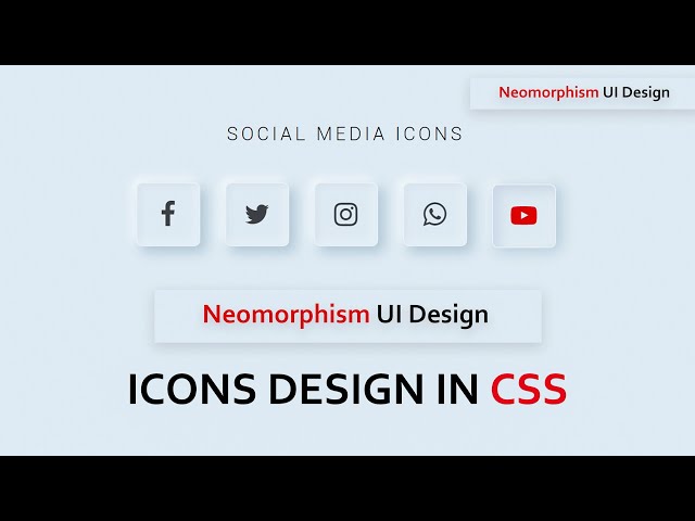 Neomorphism UI Design In CSS |  Social media Icons Design Using HTML And CSS