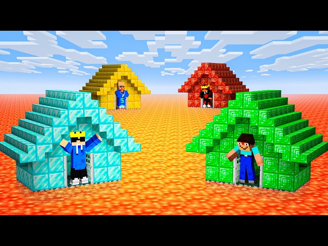Lava House Battle Challenge In Minecraft...