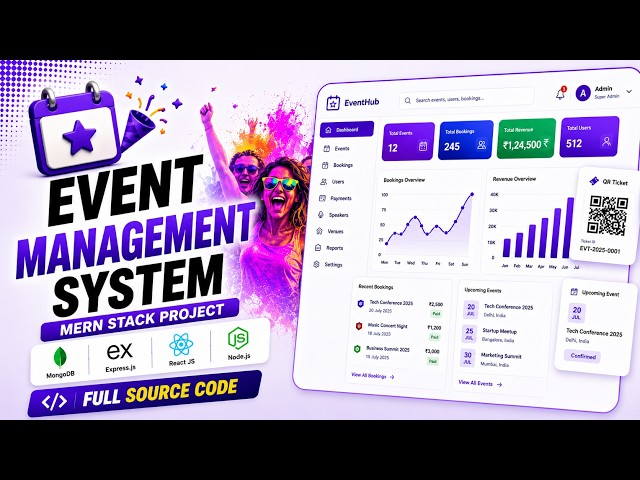 Event Management System in MERN Stack | Full Stack Event Booking App ( React + Node )