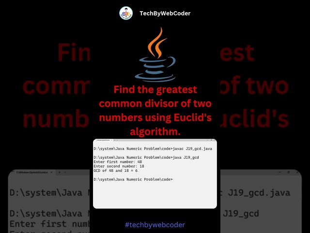 Day 19: GCD of Two Number in Java