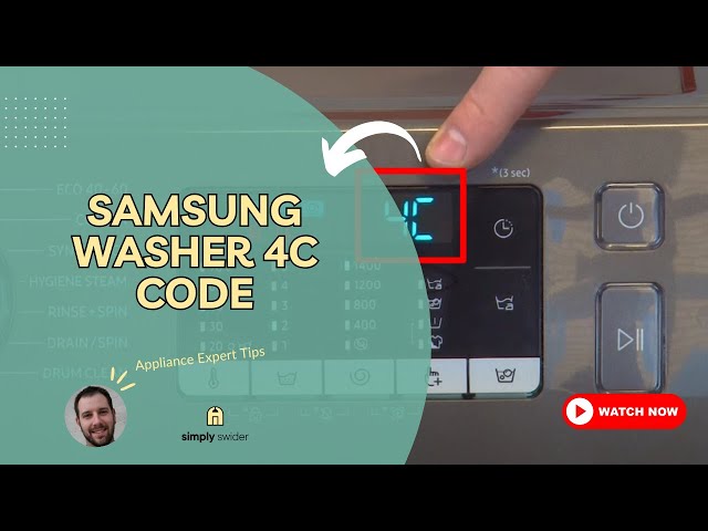 Samsung Washer 4C Code Fix (Don't Call Repair - Try This First!)