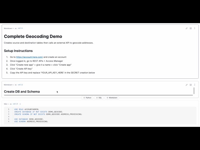 Snowflake Geocoding Demo