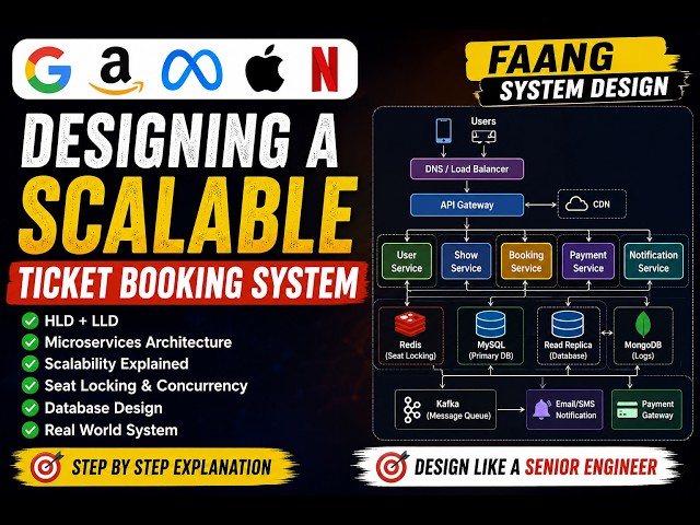 Ticket Booking System Design for FAANG Interviews | Millions of Users