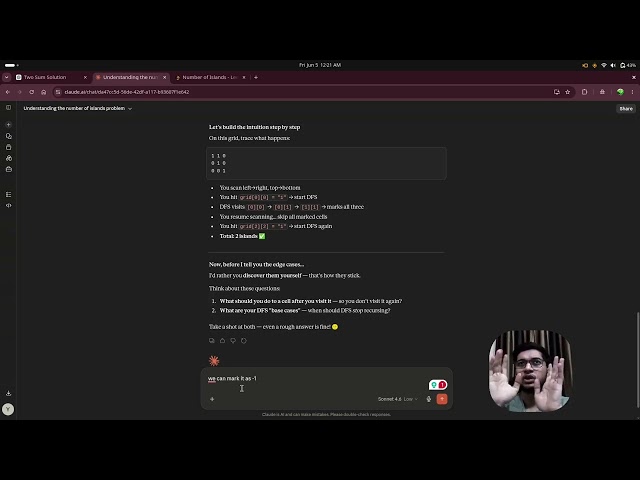 Live Coding with AI: Solving Number of Islands (Real Demo)