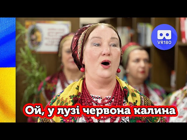 VR180 3D. Ladies sing a famous Ukrainian song - Oi u luzi chervona kalyna