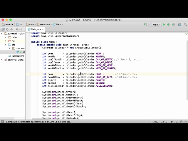 62.Java Tutorial - #62 - java.util.Calendar & GregorianCalendar