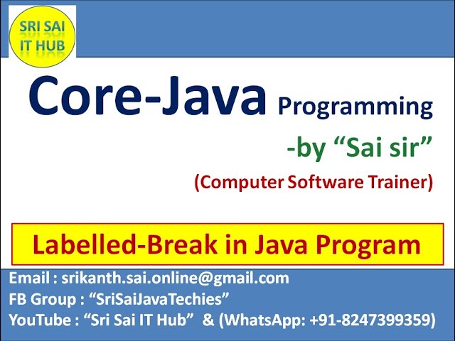 50. Labelled Break Statement in Nested Loop Control Structure in Java Program