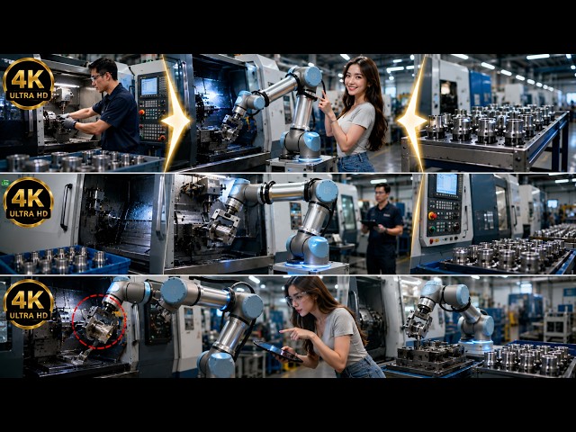 How UR20 Tends CNC Machines While Human Operators Manage the Cell (Full Process)