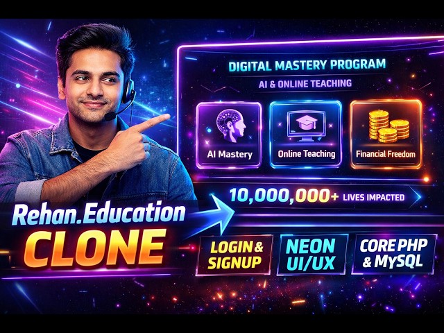 Rehan.Education Clone in Core PHP 🔥 | Neon AI UI | Full Login Signup System | RSLC7 Project