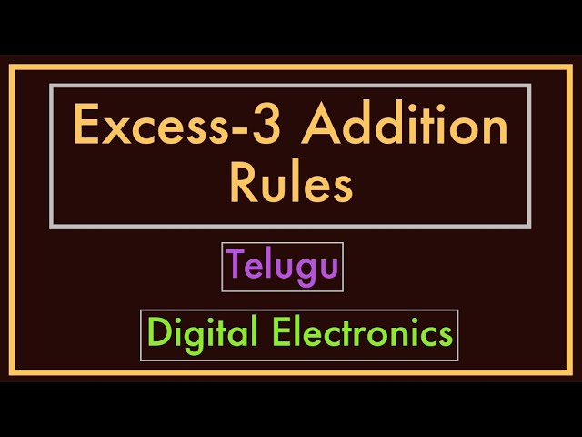 Excess-3 addition rules with example || Telugu
