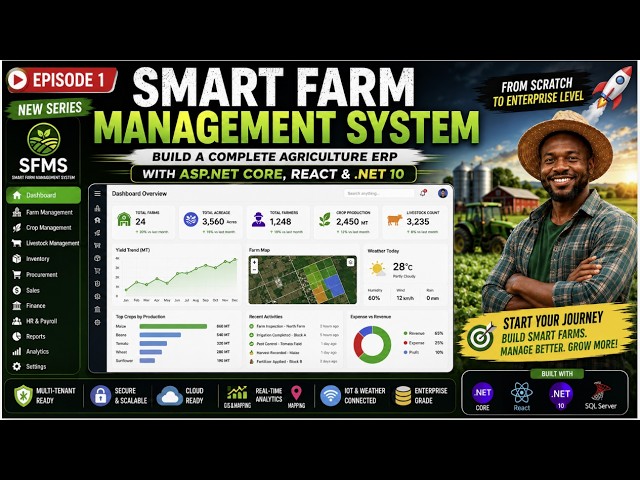Build a Smart Farm Management System with ASP.NET Core & React | .NET 10 API Development – EP 1