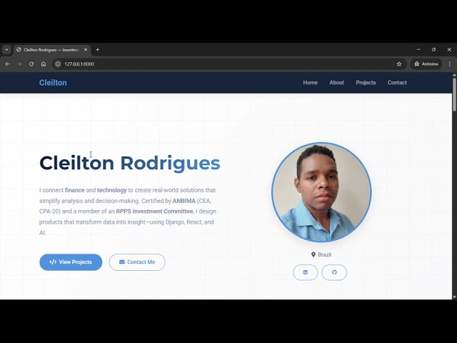 CS50W Capstone Project: Portfolio Hub & Integrated Systems (Cleiton Rodrigues)