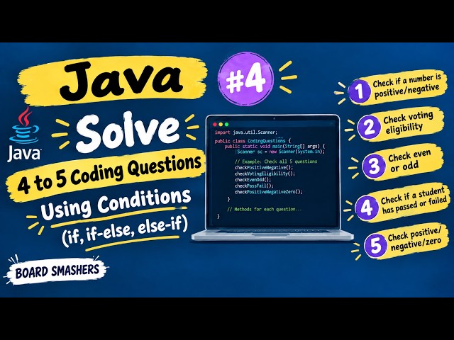 ICSE Class 10 Java | 5 Coding Questions on if, if-else & else-if | #4