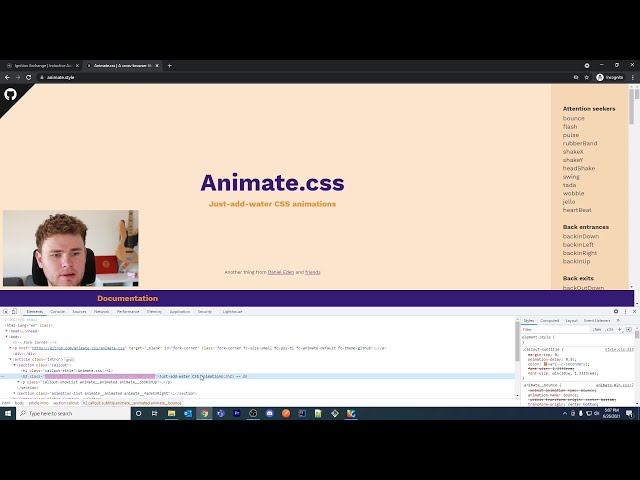 Using Animate.css and custom CSS in Perspective
