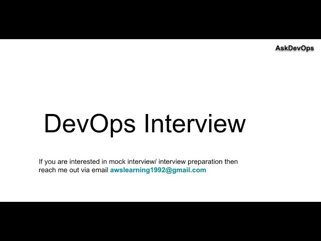 DevOps Mock interview