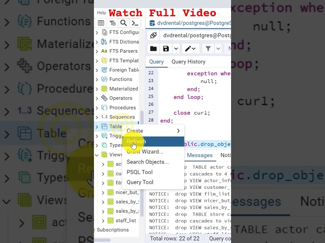 How To Drop All Tables/Views In PostgreSQL