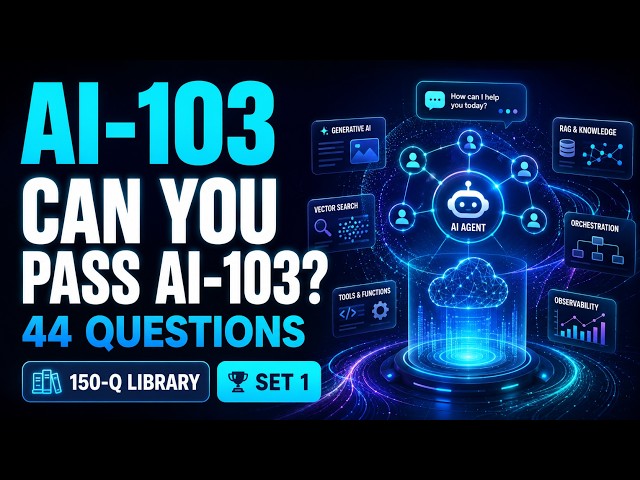 AI-103 Exam Prep Questions & Answers 2026 | Microsoft Azure AI Apps & Agents Developer | 44Q | Set 1
