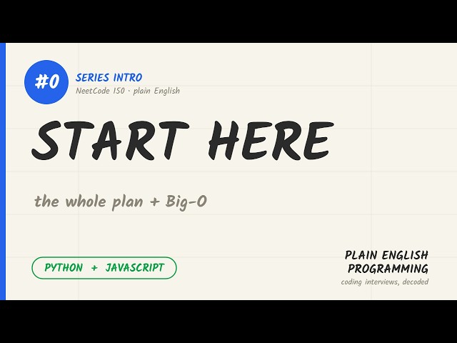 START HERE — the whole plan, and Big-O in plain English | NeetCode 150 in Plain English