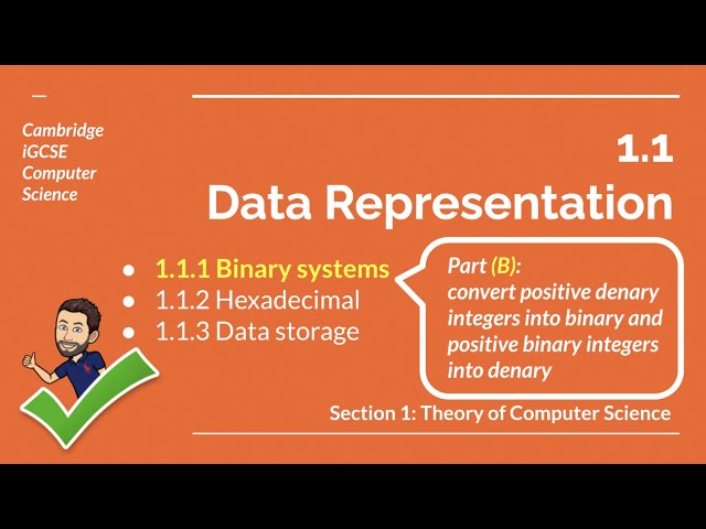 iGCSE Computer Science: 1.1.1 (b) – Data representation - Converting Binary and Denary Integers