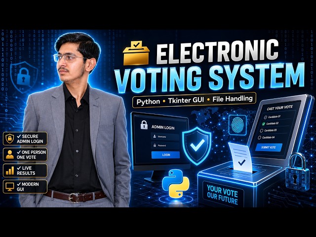 Electronic Voting System in Python | Tkinter GUI + File Handling | Complete Project Demonstration