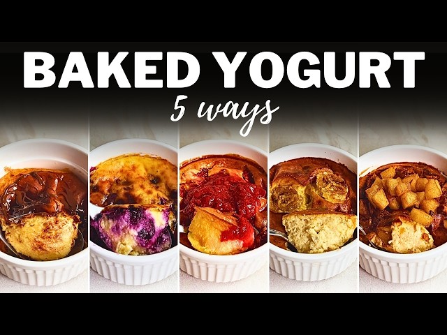 BAKED YOGURT » 5 Easy Recipes for High-Protein Breakfast or Dessert | Air Fryer or Oven