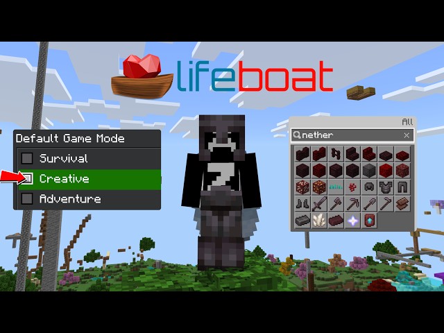 CREATIVE MODE on Lifeboat Survival Minecraft SMP *PROOF* (Part 3)
