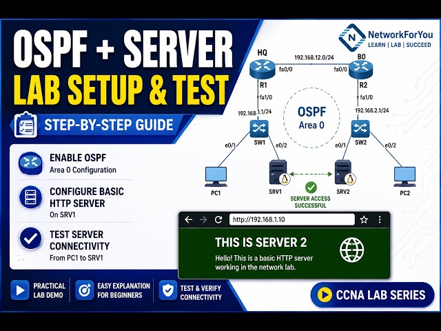 How to Configure OSPF and Linux Web Server | CCNA/CCNP Lab